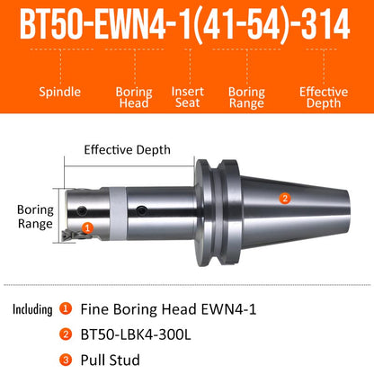 BT50-EWN4-1(41-54)-314L Fine Boring Cutter Tuning Head Adjustable Tool Holder - Da Blacksmith