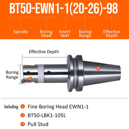 BT50-EWN1-1(20-26)-98L Fine Boring Cutter Tuning Head Adjustable Tool Holder - Da Blacksmith