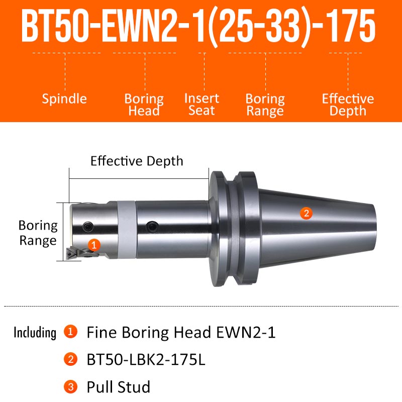 BT50-EWN2-1(25-33)-175L Fine Boring Cutter Tuning Head Adjustable Tool Holder - Da Blacksmith