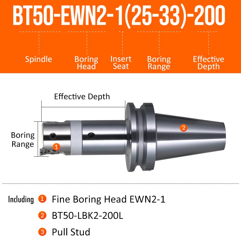 BT50-EWN2-1(25-33)-200L Fine Boring Cutter Tuning Head Adjustable Tool Holder - Da Blacksmith