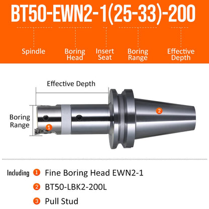 BT50-EWN2-1(25-33)-200L Fine Boring Cutter Tuning Head Adjustable Tool Holder - Da Blacksmith