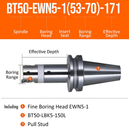 BT50-EWN5-1(53-70)-171L Fine Boring Cutter Tuning Head Adjustable Tool Holder - Da Blacksmith