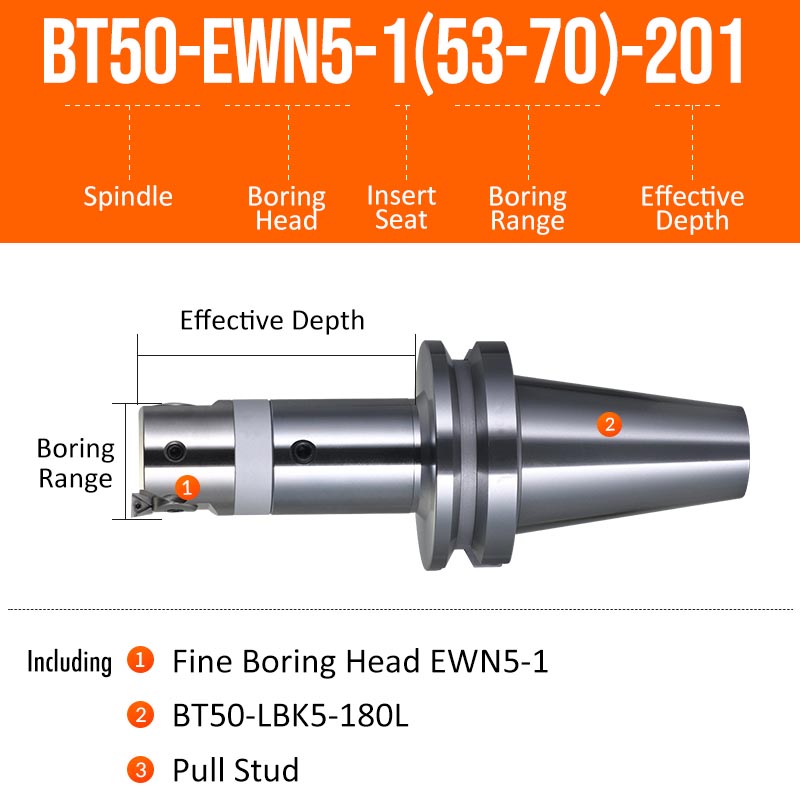 BT50-EWN5-1(53-70)-201L Fine Boring Cutter Tuning Head Adjustable Tool Holder - Da Blacksmith