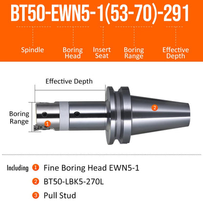 BT50-EWN5-1(53-70)-291L Fine Boring Cutter Tuning Head Adjustable Tool Holder - Da Blacksmith