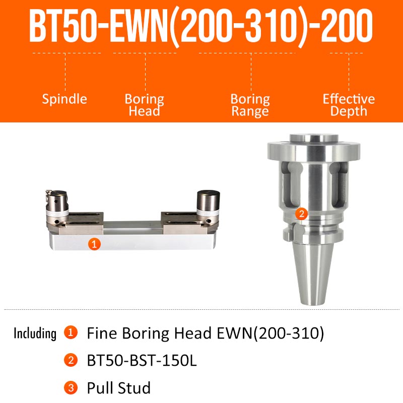 BT50-EWN(200-310)-200L Fine Boring Cutter Tuning Head Adjustable Tool Holder - Da Blacksmith