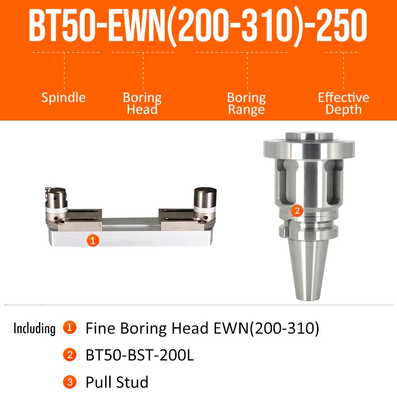 BT50-EWN(200-310)-250L Fine Boring Cutter Tuning Head Adjustable Tool Holder - Da Blacksmith