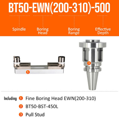 BT50-EWN(200-310)-500L Fine Boring Cutter Tuning Head Adjustable Tool Holder - Da Blacksmith