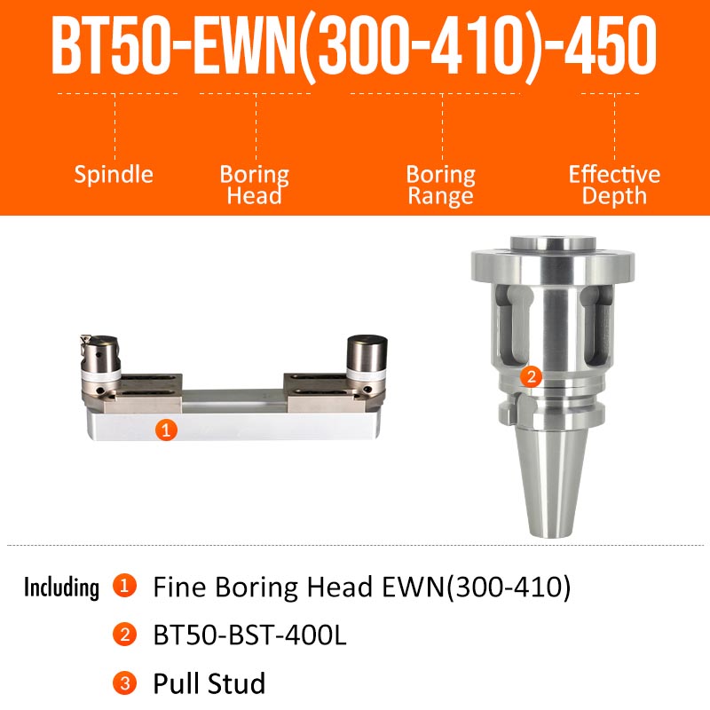 BT50-EWN(300-410)-450L Fine Boring Cutter Tuning Head Adjustable Tool Holder - Da Blacksmith