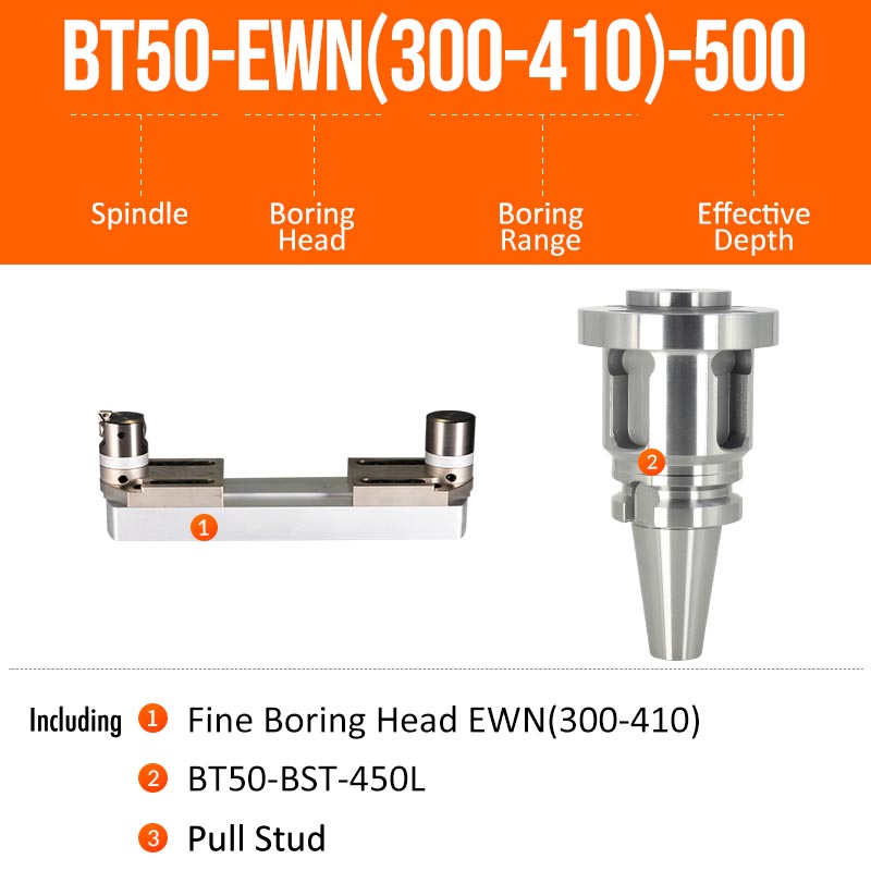 BT50-EWN(300-410)-500L Fine Boring Cutter Tuning Head Adjustable Tool Holder - Da Blacksmith