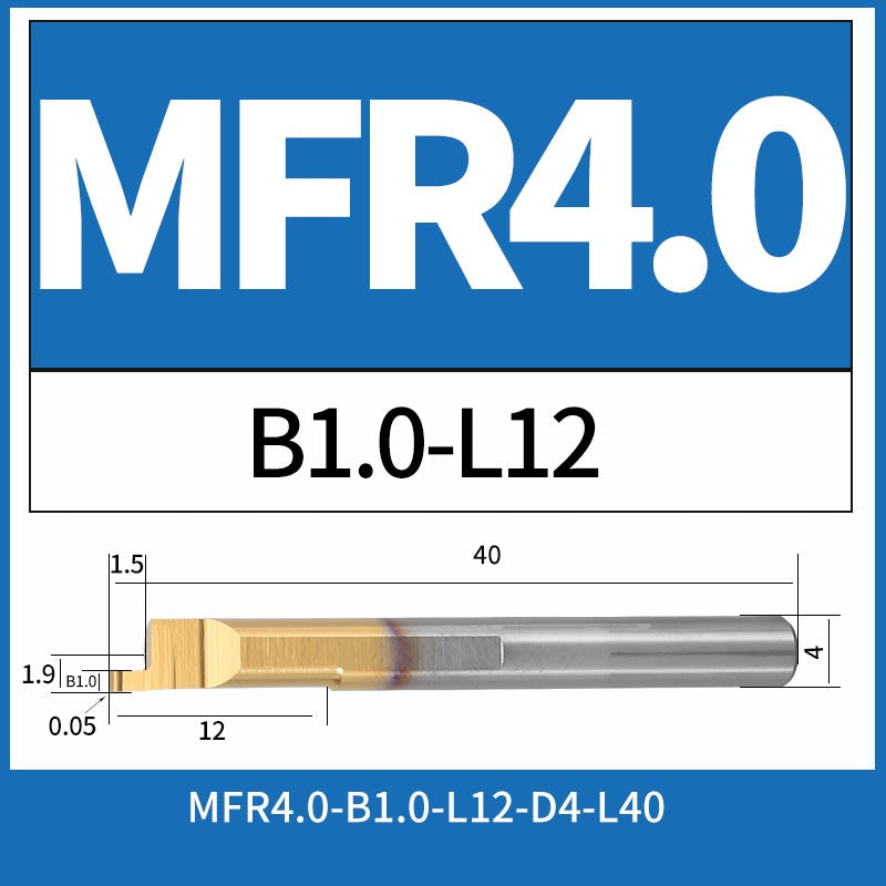 MFR4-B1.0-L12 CNC Solid Carbide Internal Face Grooving Boring Bar