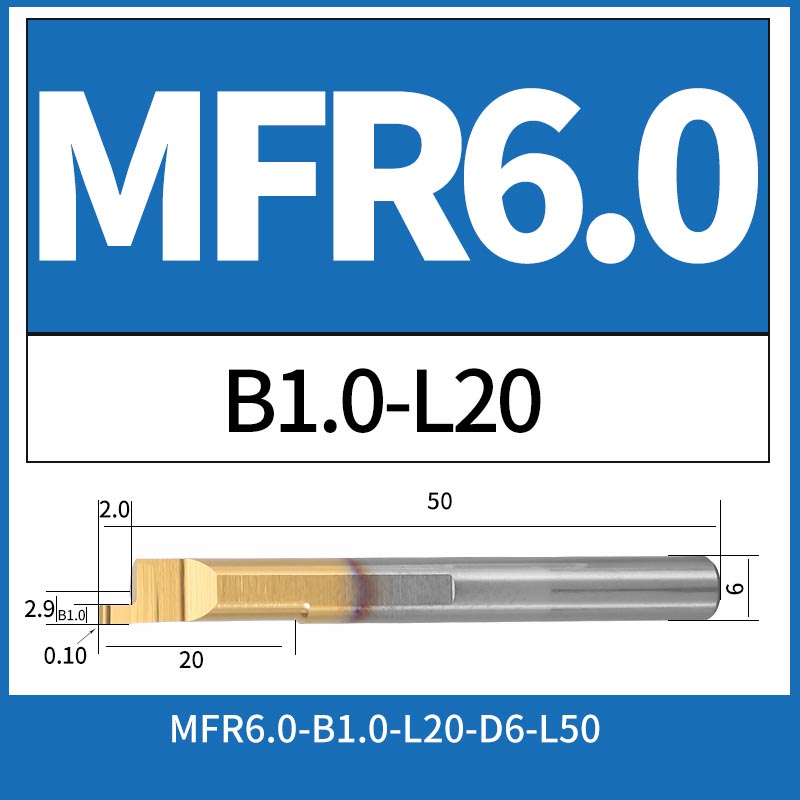 MFR6-B1.0-L20 CNC Solid Carbide Internal Face Grooving Boring Bar