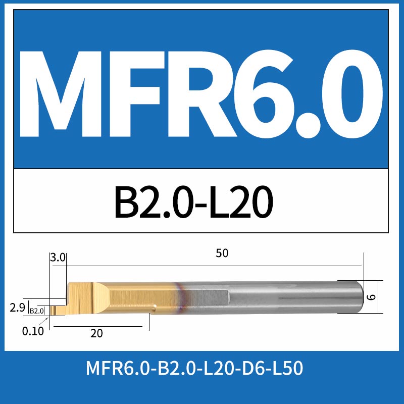 MFR6-B2.0-L20 CNC Solid Carbide Internal Face Grooving Boring Bar