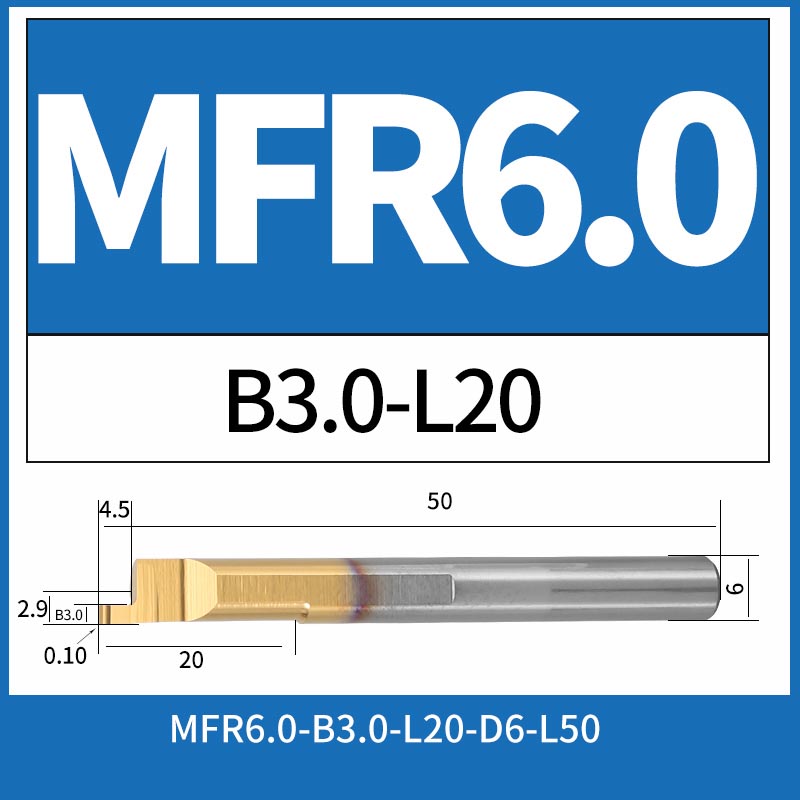 MFR6-B3.0-L20 CNC Solid Carbide Internal Face Grooving Boring Bar