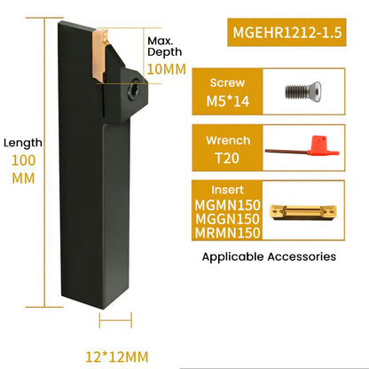 MGEHR/MGEHL1212-1.5 External Grooving Toolholder