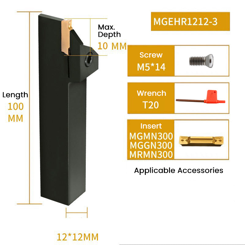 MGEHR/MGEHL1212-3 External Grooving Toolholder