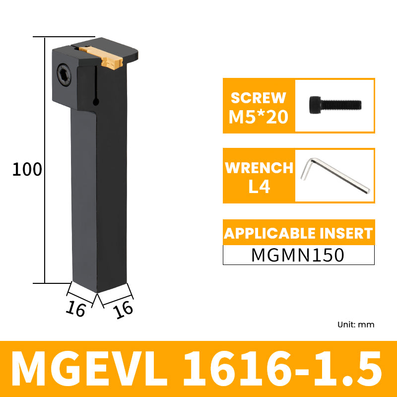 MGEVR/MGEVL1616-1.5 External Grooving Toolholder