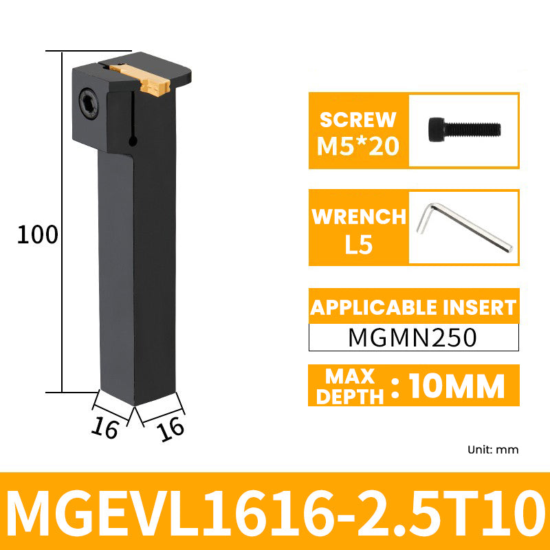 MGEVL1616-2.5T10 External Grooving Toolholder