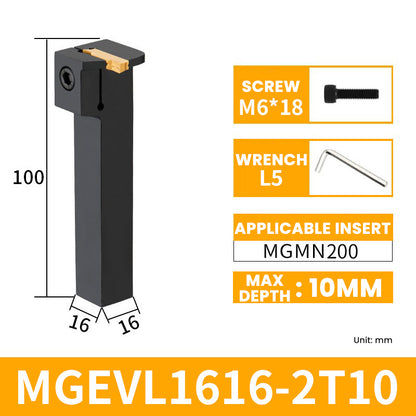 MGEVL1616-2T10 External Grooving Toolholder