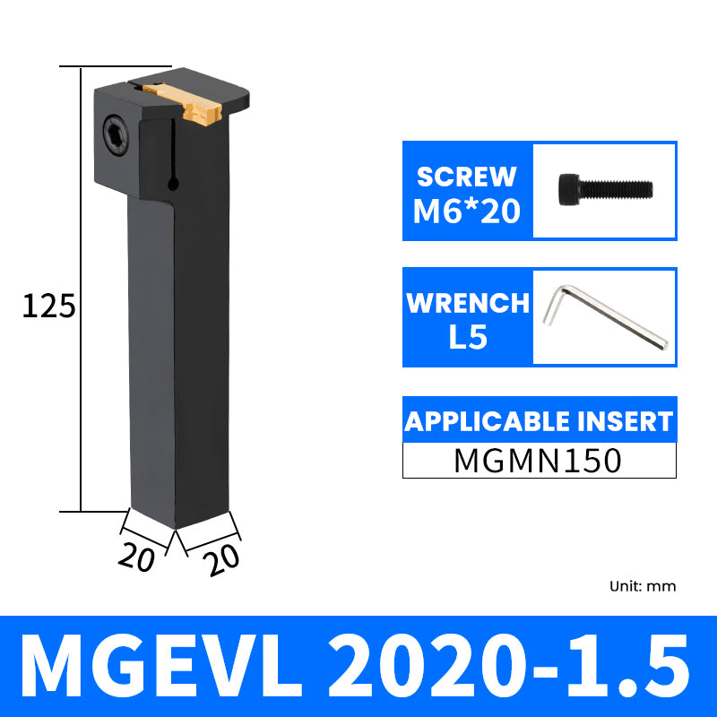 MGEVR/MGEVL2020-1.5 External Grooving Toolholder