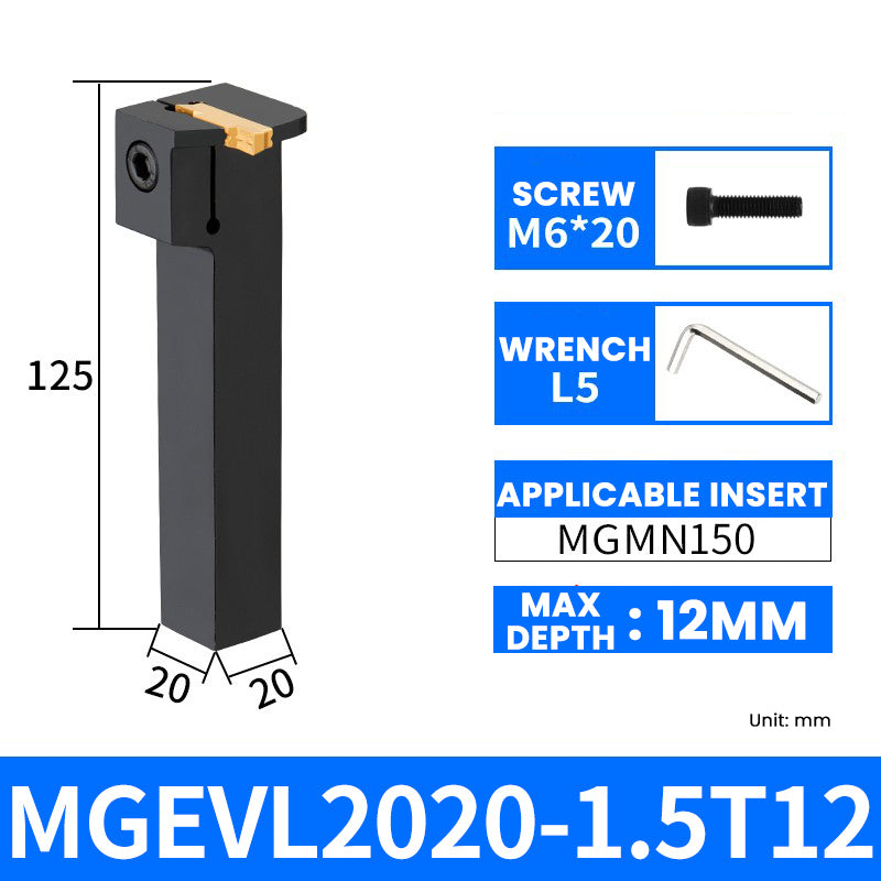 MGEVR/MGEVL2020-1.5T12 External Grooving Toolholder