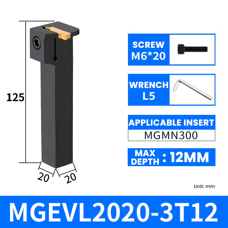 MGEVR/MGEVL2020-3T12 External Grooving Toolholder