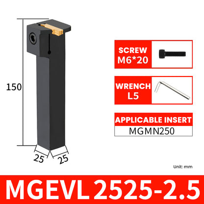 MGEVR/MGEVL2525-2.5 External Grooving Toolholder