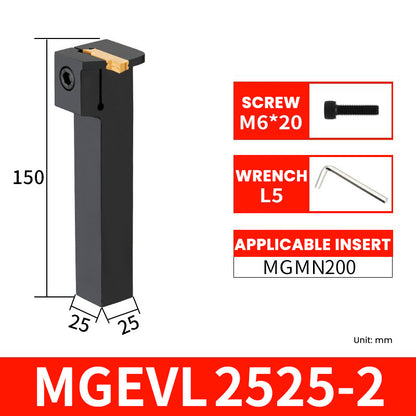 MGEVR/MGEVL2525-2 External Grooving Toolholder