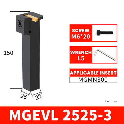 MGEVR/MGEVL2525-3 External Grooving Toolholder