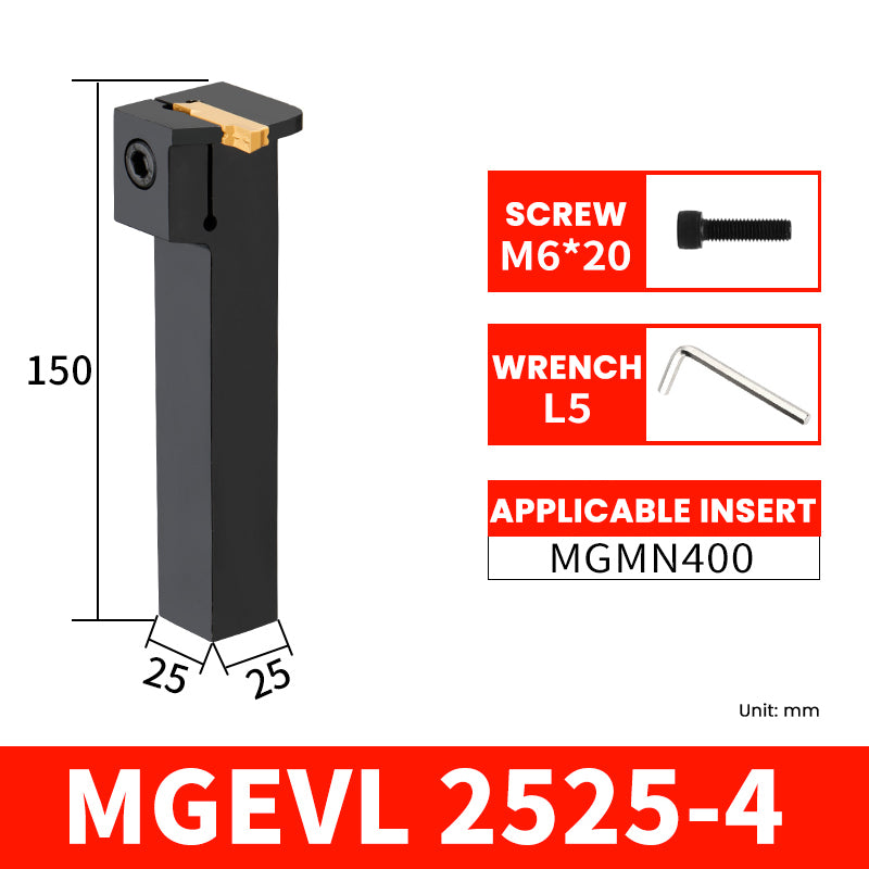 MGEVR/MGEVL2525-4 External Grooving Toolholder