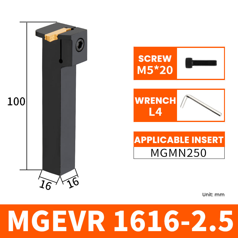 MGEVR/MGEVL1616-2.5 External Grooving Toolholder