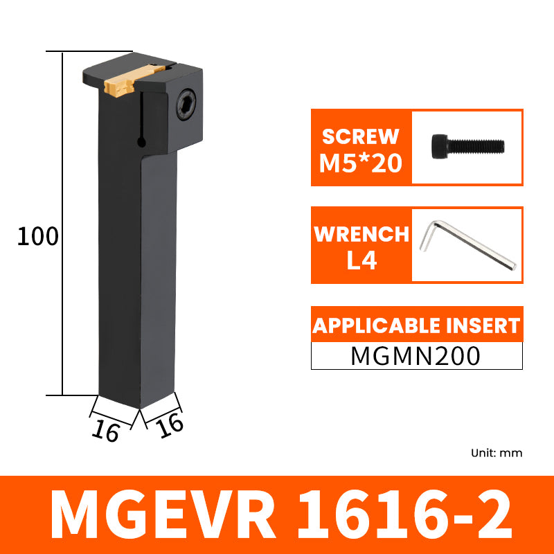 MGEVR/MGEVL1616-2 External Grooving Toolholder