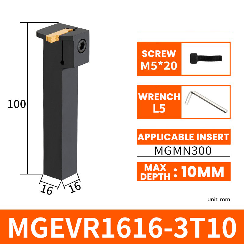 MGEVR/MGEVL1616-3T10 External Grooving Toolholder