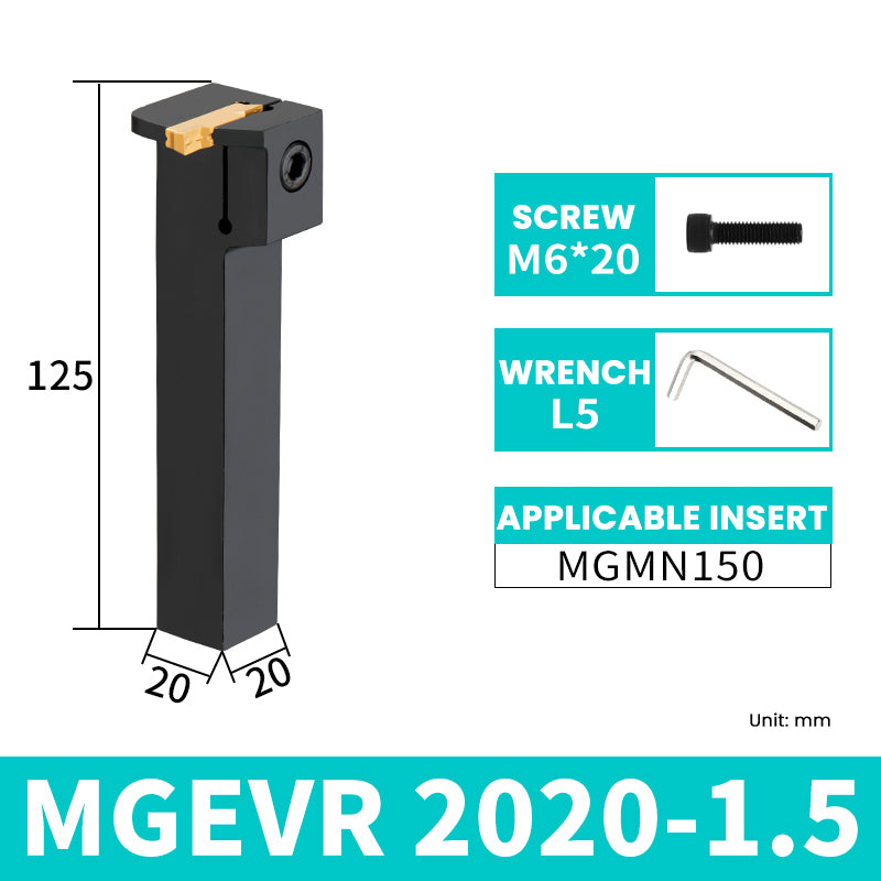 MGEVR/MGEVL2020-1.5 External Grooving Toolholder