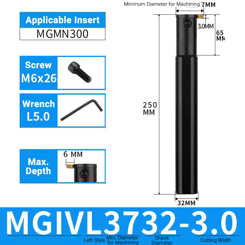 MGIVR/MGIVL3732-3 Internal Grooving Toolholder