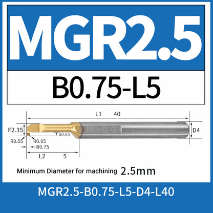 MGR2.5-B0.75-L5 CNC Solid Carbide Internal Grooving Boring Bar