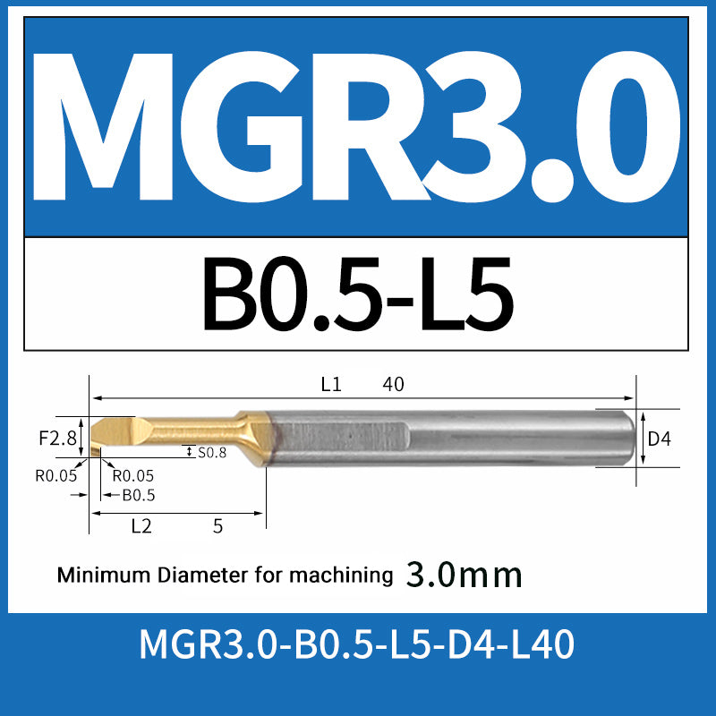 MGR3-B0.5-L5 CNC Solid Carbide Internal Grooving Boring Bar