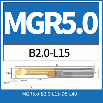 MGR5-B2.0-L15 CNC Solid Carbide Internal Grooving Boring Bar
