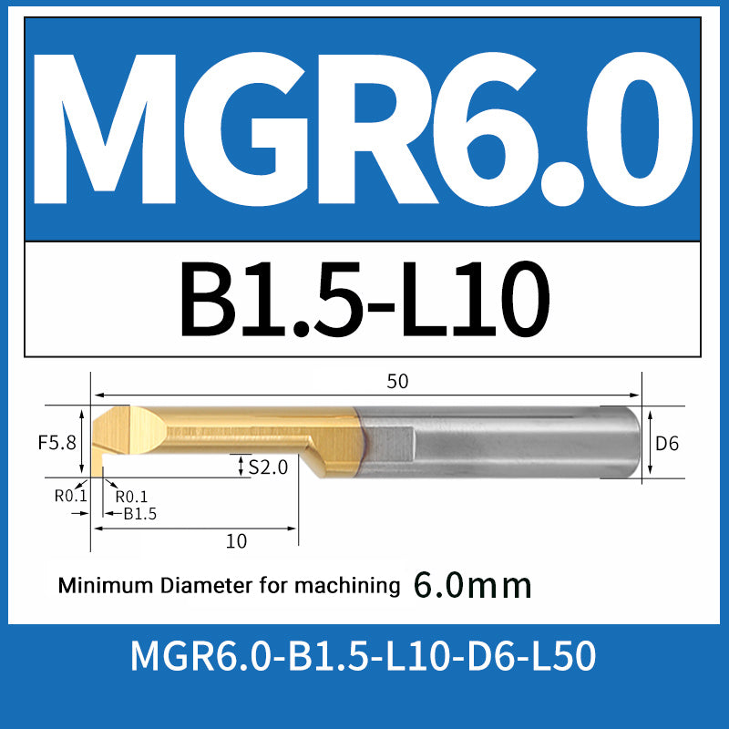 MGR6-B1.5-L10 CNC Solid Carbide Internal Grooving Boring Bar