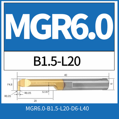 MGR6-B1.5-L20 CNC Solid Carbide Internal Grooving Boring Bar