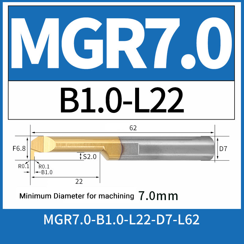 MGR7-B1.0-L22 CNC Solid Carbide Internal Grooving Boring Bar