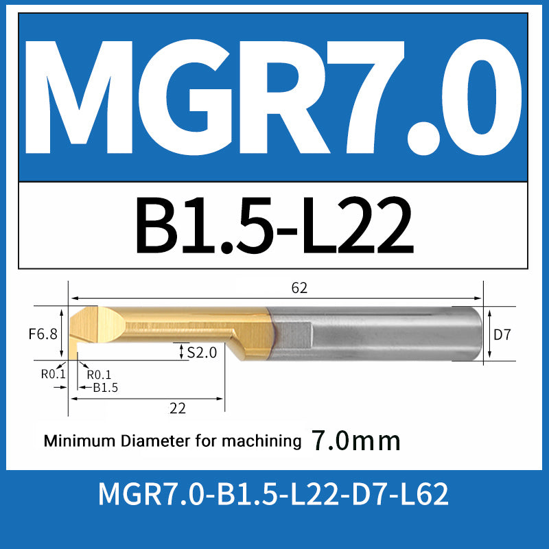 MGR7-B1.5-L22 CNC Solid Carbide Internal Grooving Boring Bar