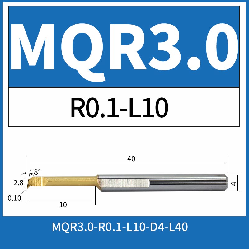 MQR3-R0.1-L10 CNC Solid Carbide 47° I.O. Profiling Boring Bar Internal Turning