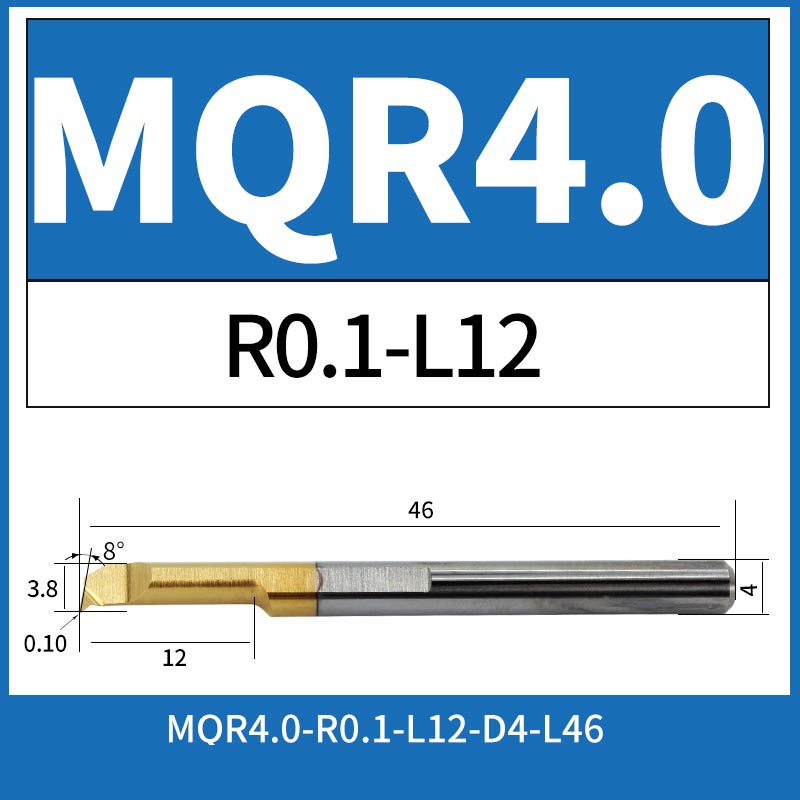 MQR4-R0.1-L12 CNC Solid Carbide 47° I.O. Profiling Boring Bar Internal Turning