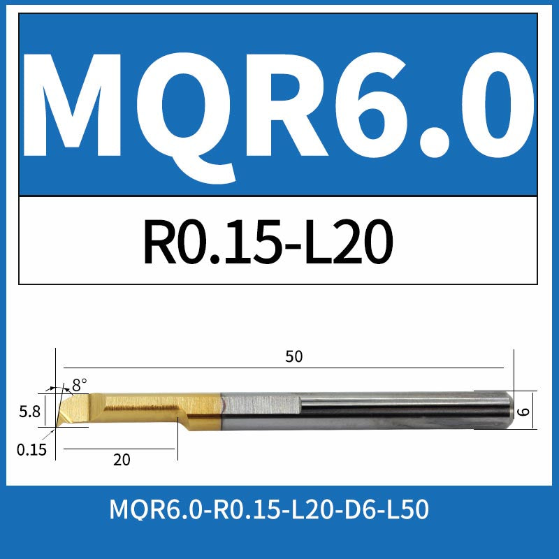 MQR6-R0.15-L20 CNC Solid Carbide 47° I.O. Profiling Boring Bar Internal Turning