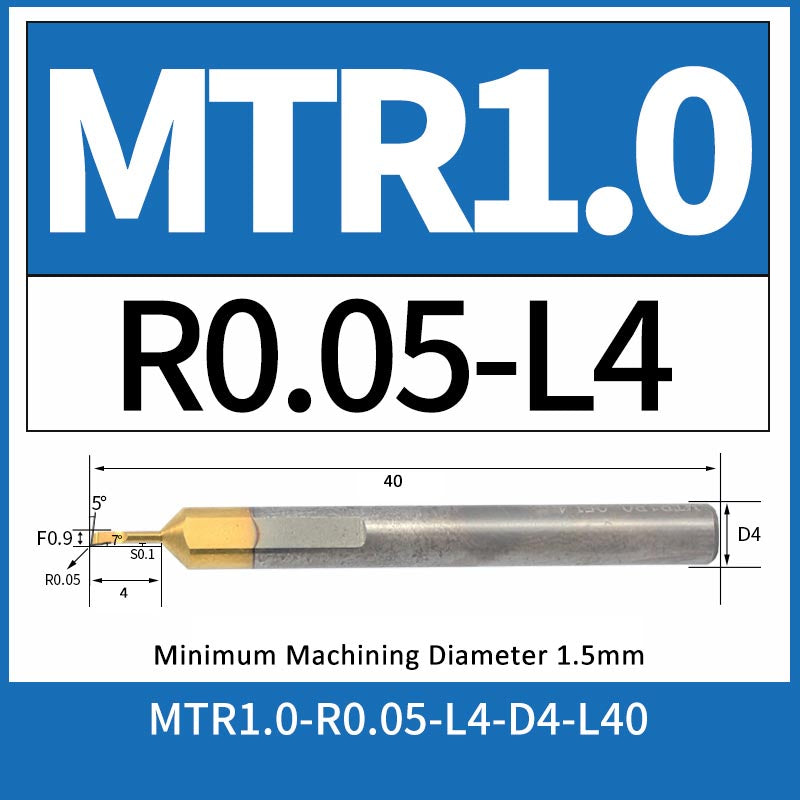 MTR1-R0.05-L4 CNC Solid Carbide I.O. Internal Turning Boring Bar