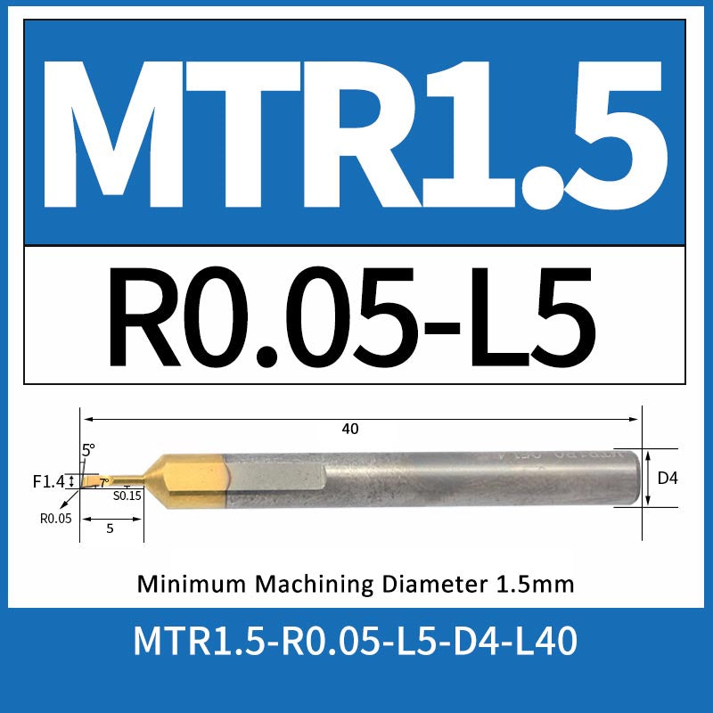 MTR1.5-R0.05-L5 CNC Solid Carbide I.O. Internal Turning Boring Bar