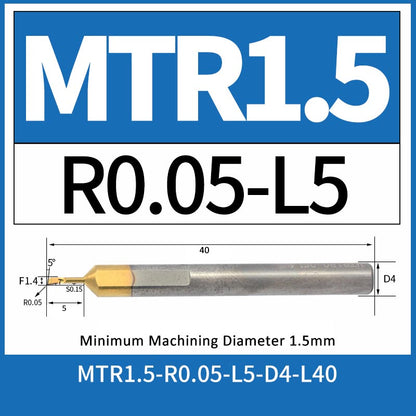 MTR1.5-R0.05-L5 CNC Solid Carbide I.O. Internal Turning Boring Bar