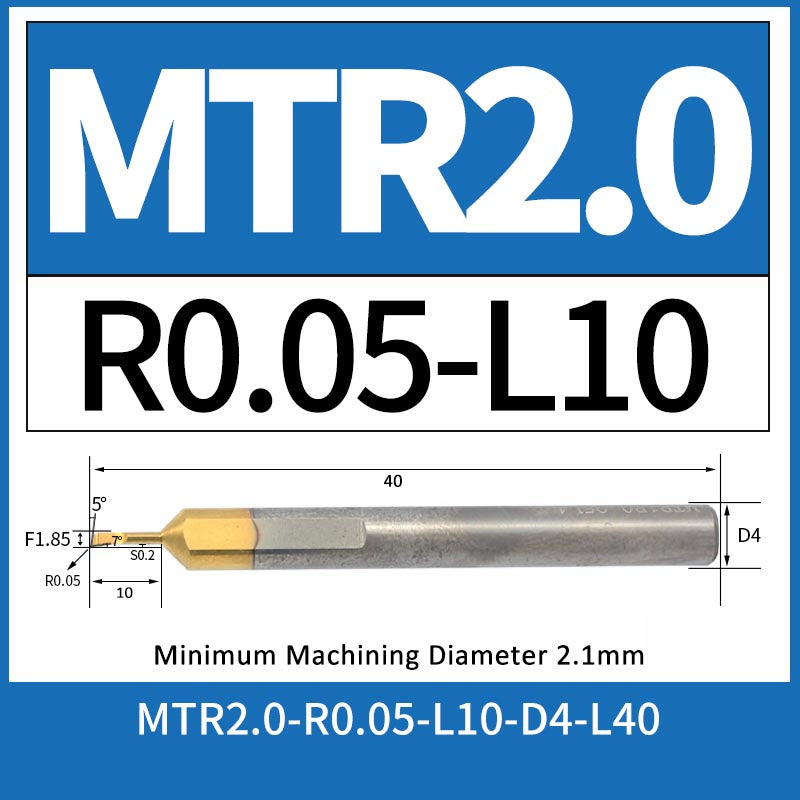 MTR2-R0.05-L10 CNC Solid Carbide I.O. Internal Turning Boring Bar