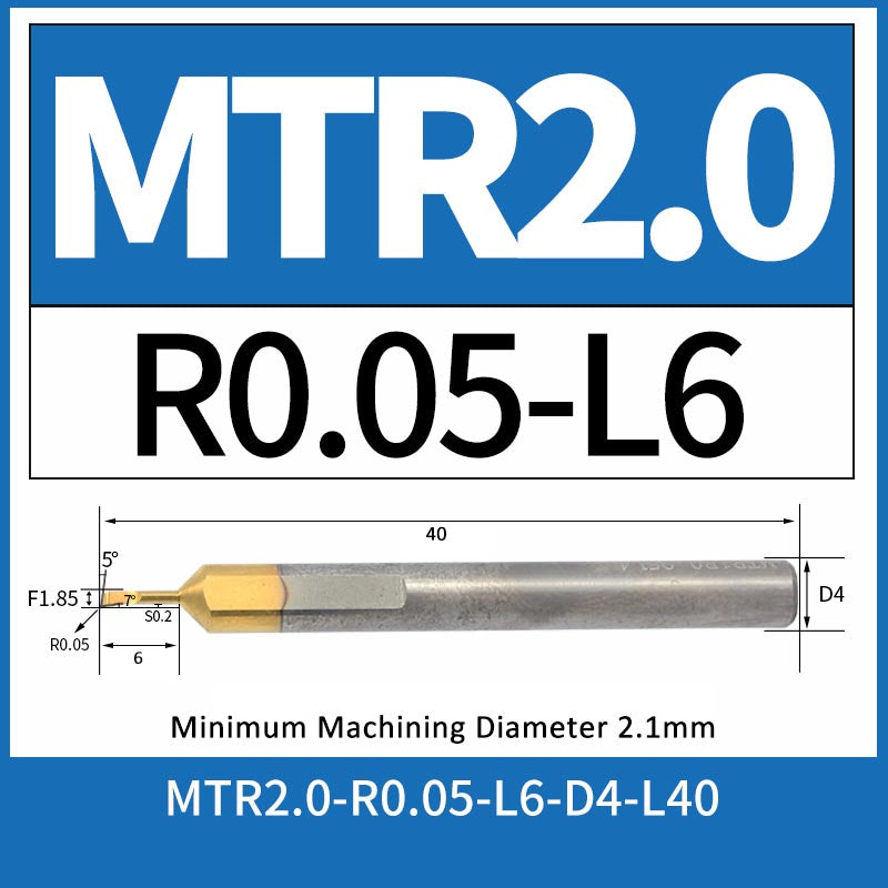 MTR2-R0.05-L6 CNC Solid Carbide I.O. Internal Turning Boring Bar