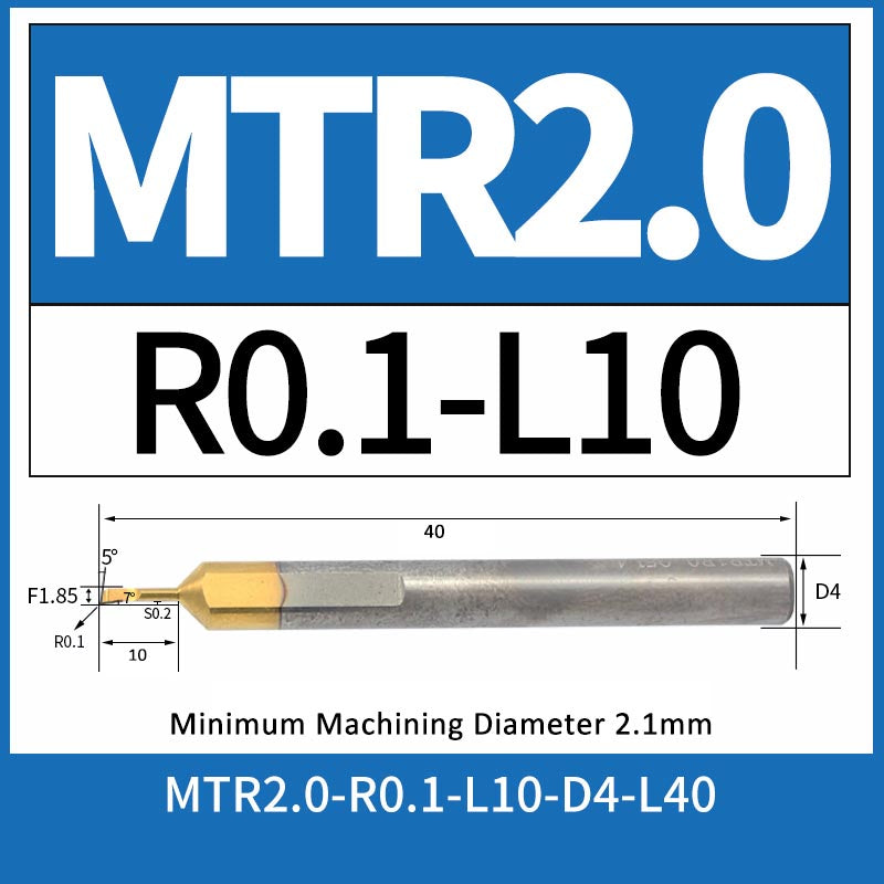 MTR2-R0.1-L10 CNC Solid Carbide I.O. Internal Turning Boring Bar